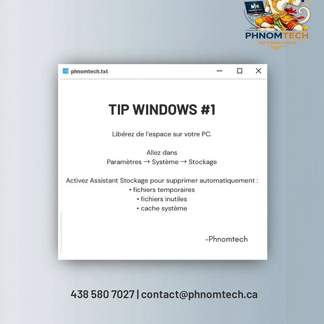 PhnomTech Instagram post about Windows PC optimization