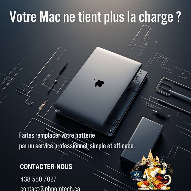 PhnomTech Instagram post about MacBook battery replacement